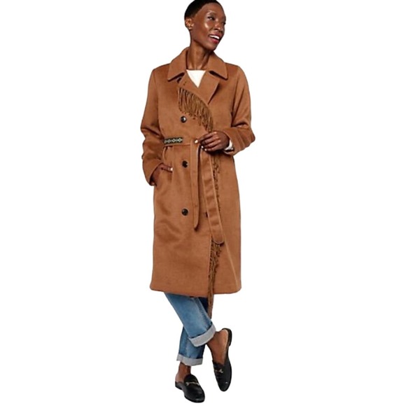 Denim&Co Jackets & Blazers - Denim & Co. Canyon Retreat Trench Coat w/ Lapel Detail & Belt BROWN NWOT SIZE M